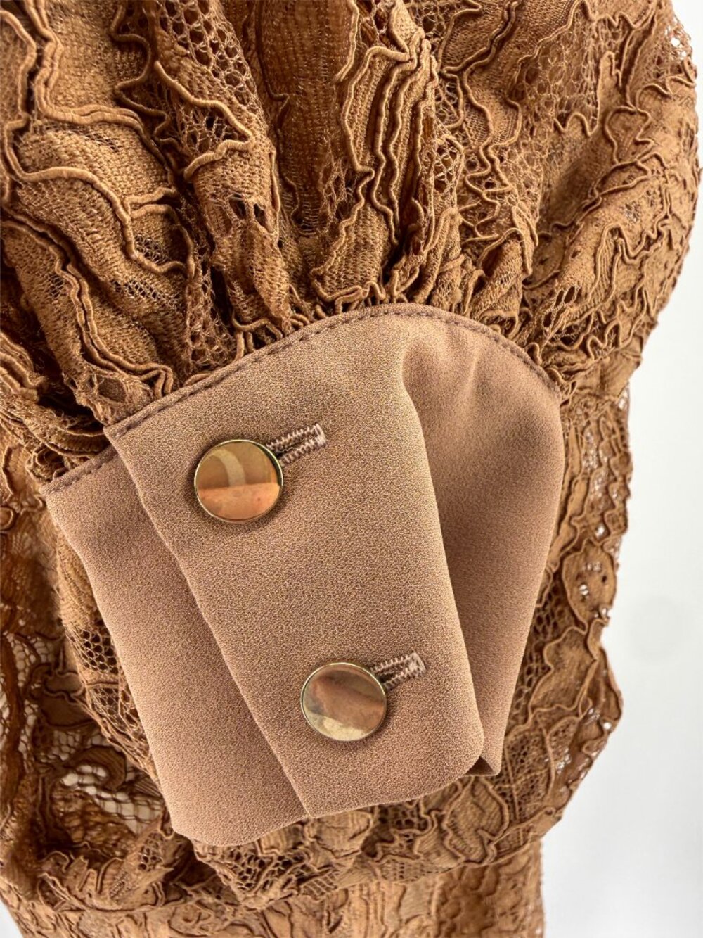 CO|TE Brown Shirt Striped Lace Detail Bow Blouse - Picture 7 of 10
